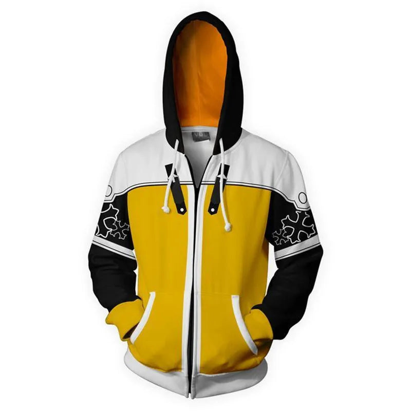 Hoodie - Anime Kingdom - Design 3D, coupe zippée, style streetwear haut de gamme