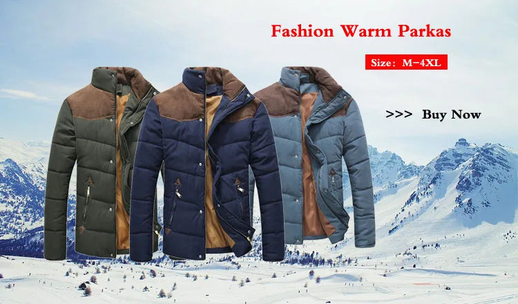 DIMUSI Winter Men Padded Jacket Fashion Cotton Thermal Thick Parkas Male Casual Outwear Windbreaker Hoodies Coats Brand Clothing