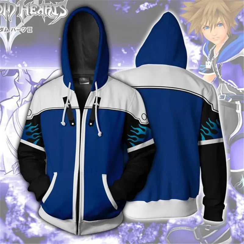 Hoodie - Anime Kingdom - Design 3D, coupe zippée, style streetwear haut de gamme