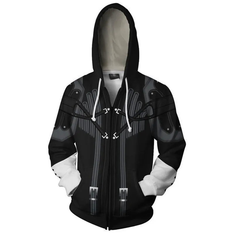 Hoodie - Anime Kingdom - Design 3D, coupe zippée, style streetwear haut de gamme