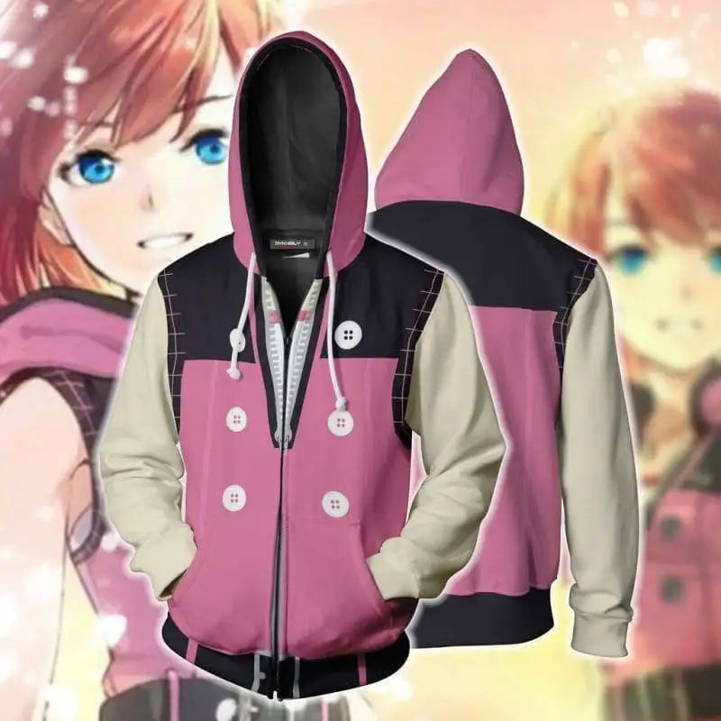 Hoodie - Anime Kingdom - Design 3D, coupe zippée, style streetwear haut de gamme