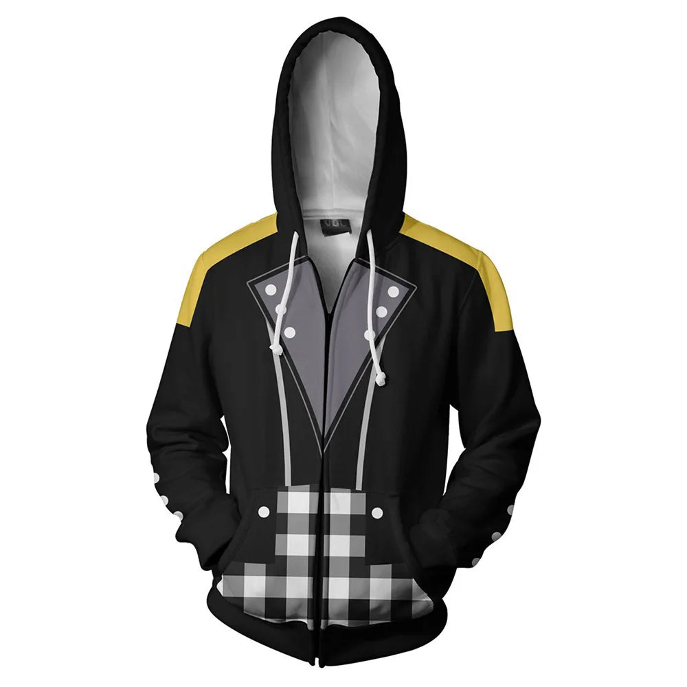 Hoodie - Anime Kingdom - Design 3D, coupe zippée, style streetwear haut de gamme