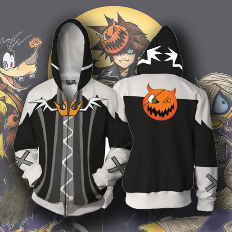 Hoodie - Anime Kingdom - Design 3D, coupe zippée, style streetwear haut de gamme