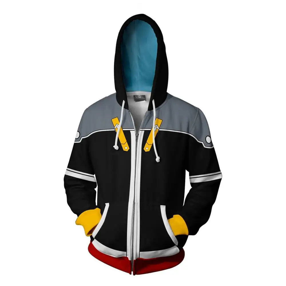 Hoodie - Anime Kingdom - Design 3D, coupe zippée, style streetwear haut de gamme