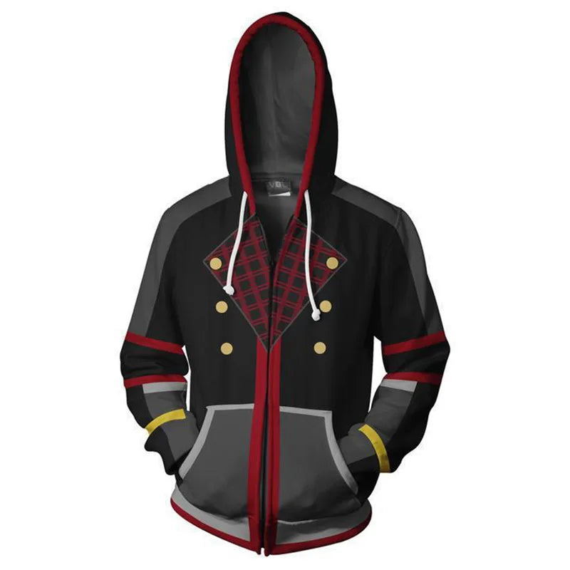 Hoodie - Anime Kingdom - Design 3D, coupe zippée, style streetwear haut de gamme