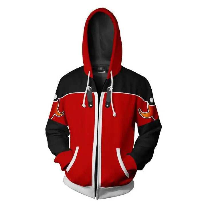 Hoodie - Anime Kingdom - Design 3D, coupe zippée, style streetwear haut de gamme