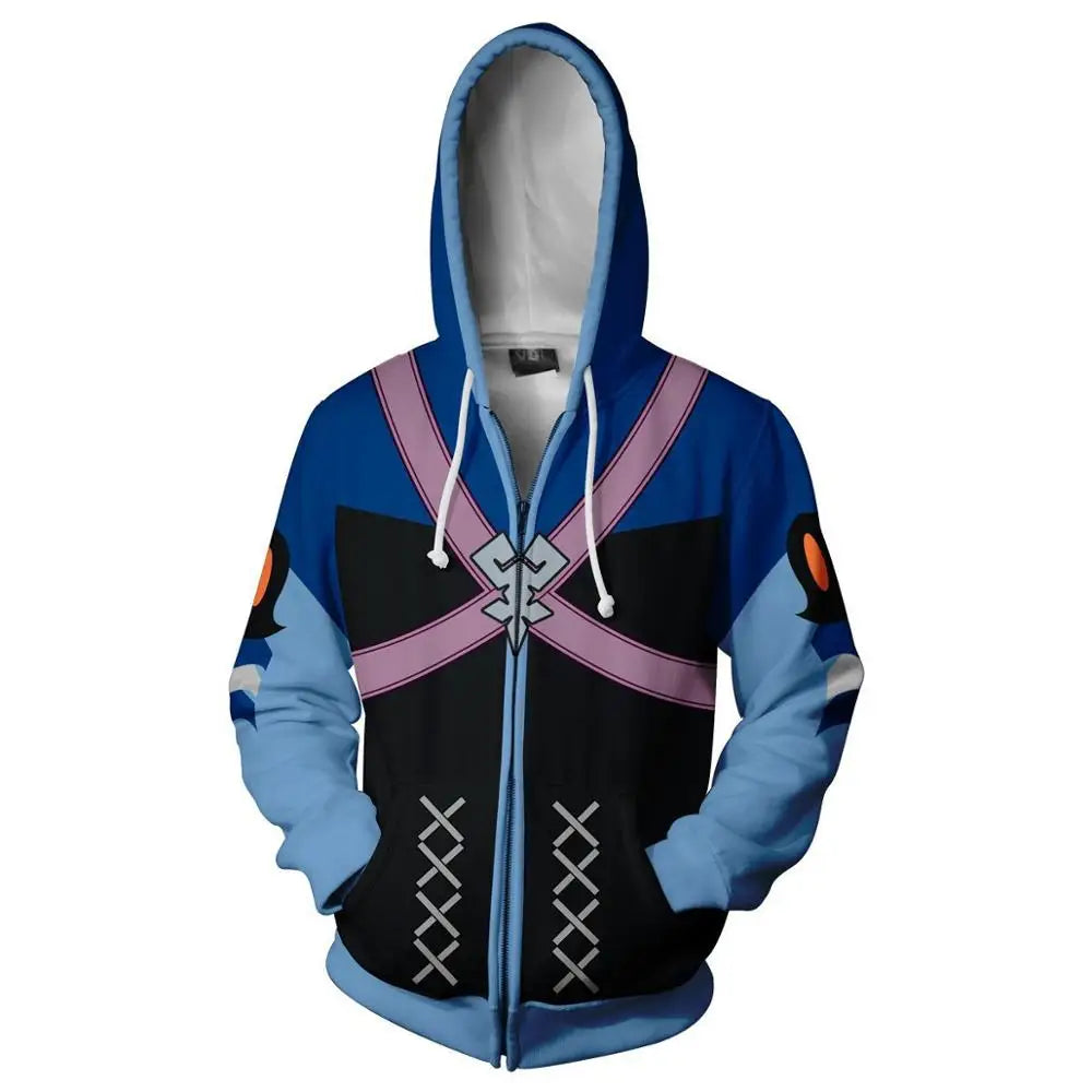 Hoodie - Anime Kingdom - Design 3D, coupe zippée, style streetwear haut de gamme