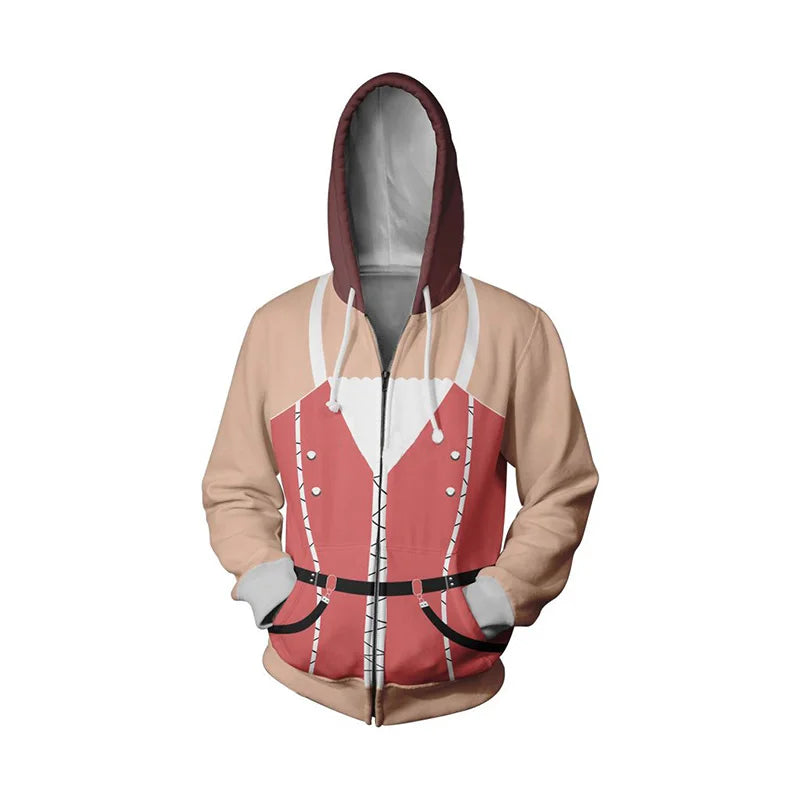 Hoodie - Anime Kingdom - Design 3D, coupe zippée, style streetwear haut de gamme