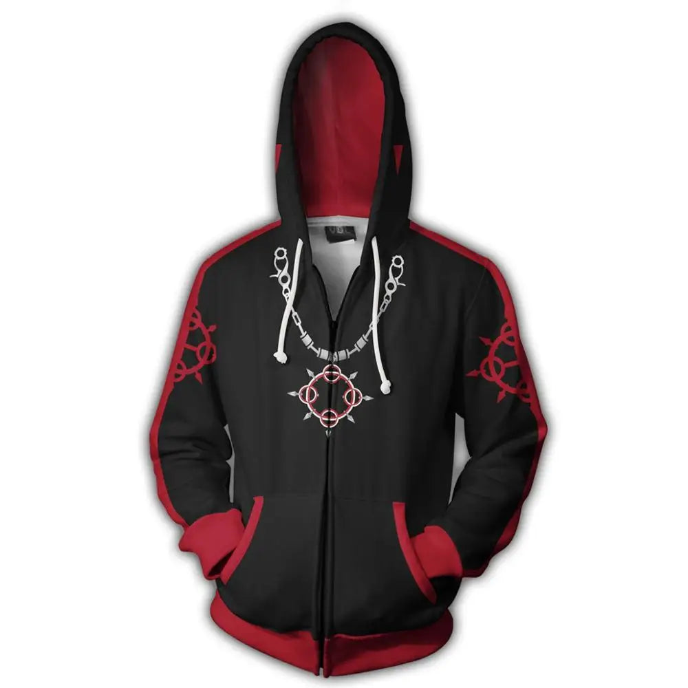Hoodie - Anime Kingdom - Design 3D, coupe zippée, style streetwear haut de gamme