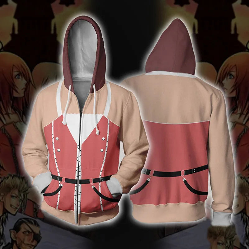 Hoodie - Anime Kingdom - Design 3D, coupe zippée, style streetwear haut de gamme