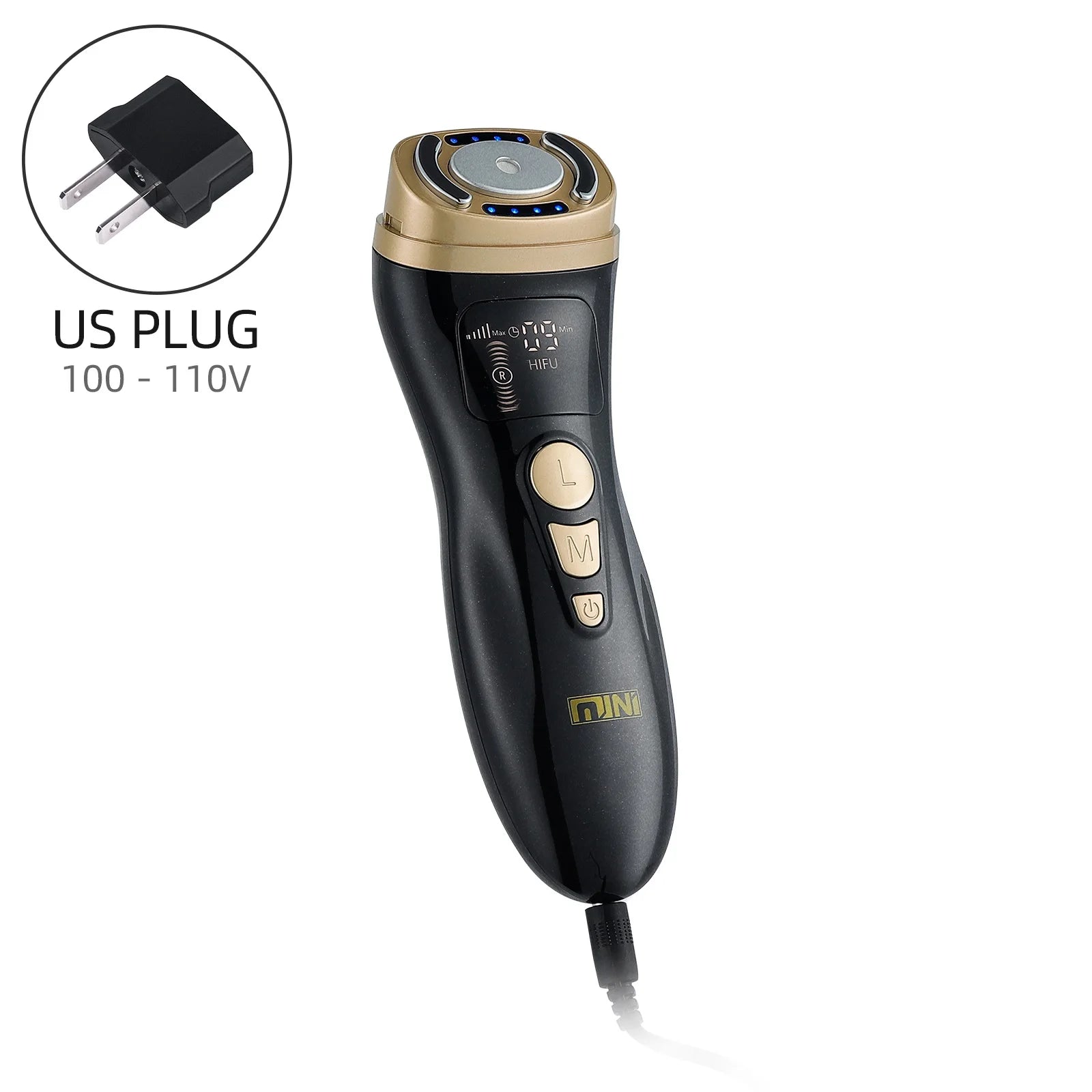 Mini HIFU Machine Ultrasonic RF EMS HIFU Facial Lifting Skin Tightening Device Face Chin Neck Eye Anti-Wrinkle Massager Home Use