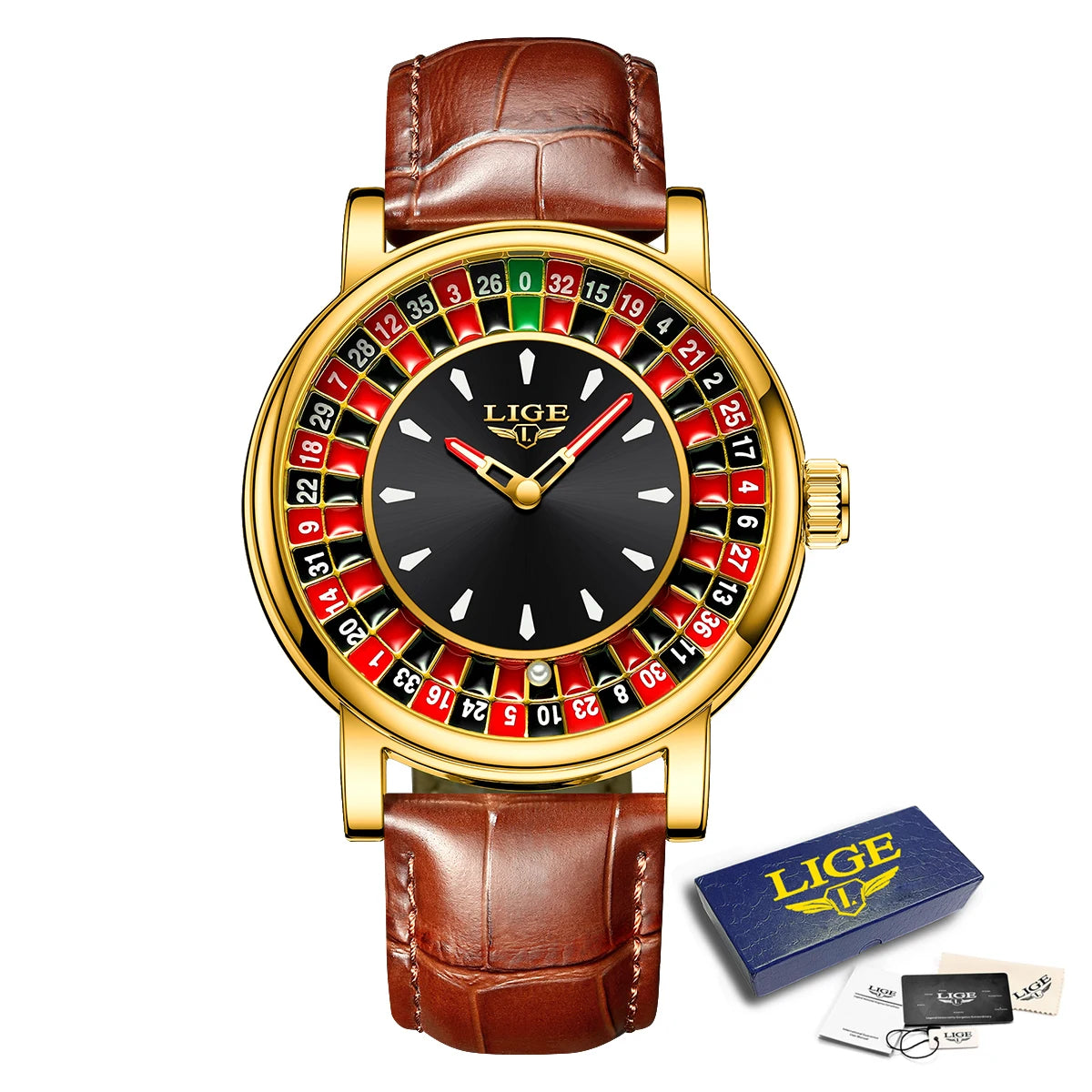 Lige Montre homme, Las Vegas édition roulette et aiguille Lumineuse