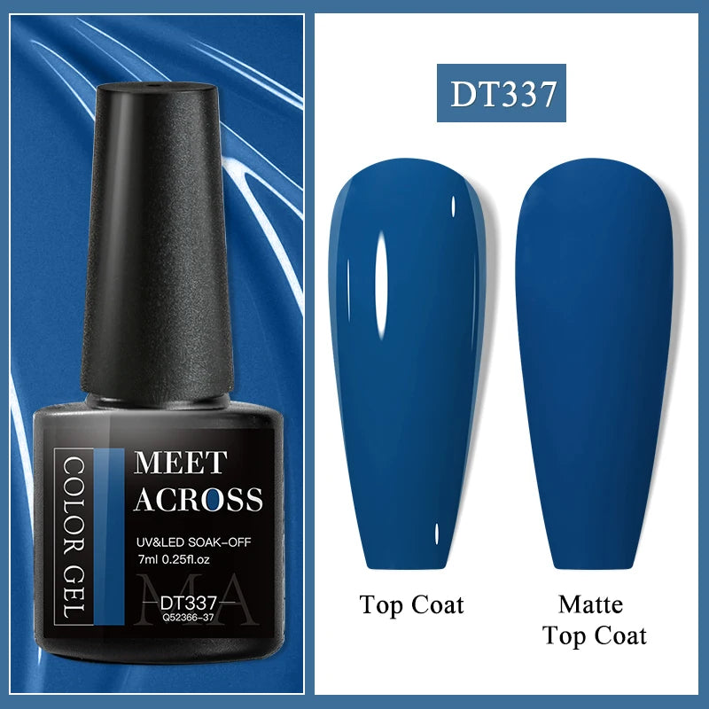 MEET ACROSS 7ml Eggshell Thermal Gel Nail Polish Temperature Changing Gradient Nail Art Varnish Winter Soak Off Gel For Nails