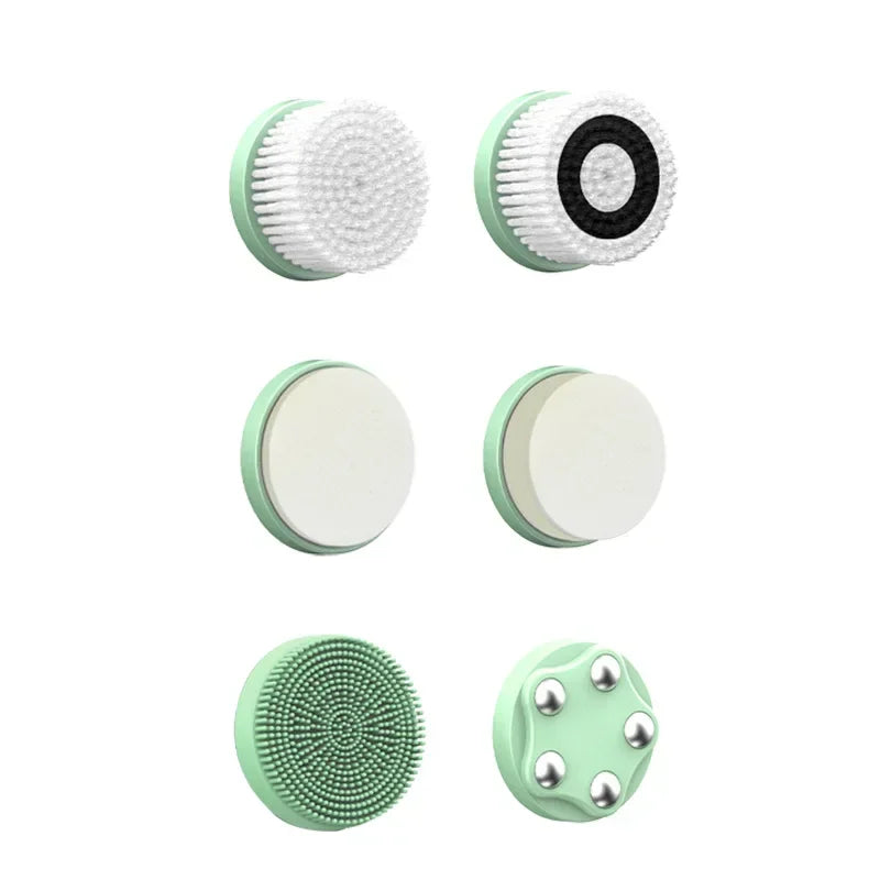 New 6-in-1 Facial Cleansing Brush Heads – Deep Pore Cleaning, Exfoliation & Gentle Skincare, Universal Fit for All Devices