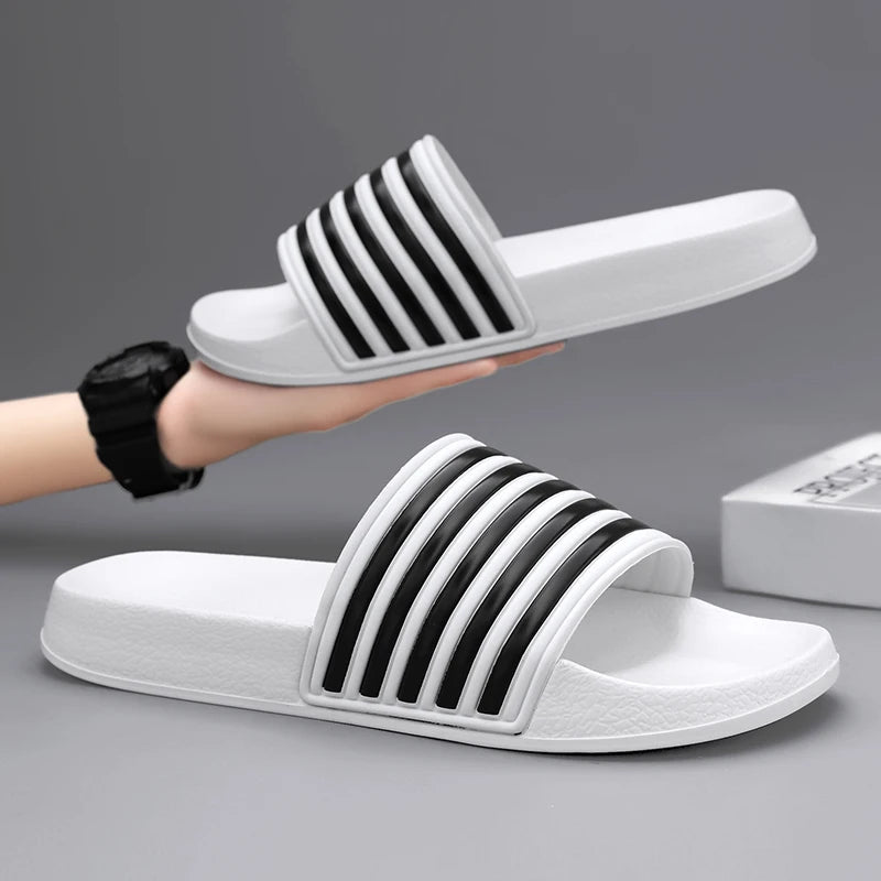 Sandales Rayées pour Couple - Antidérapantes, Légères et Confortable