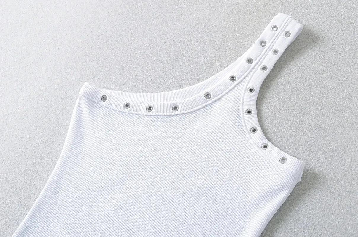 Design Sense Niche Slim Shoulder Slim Sling Summer Slim Chic Shoulder Vest Women Y2k Tops