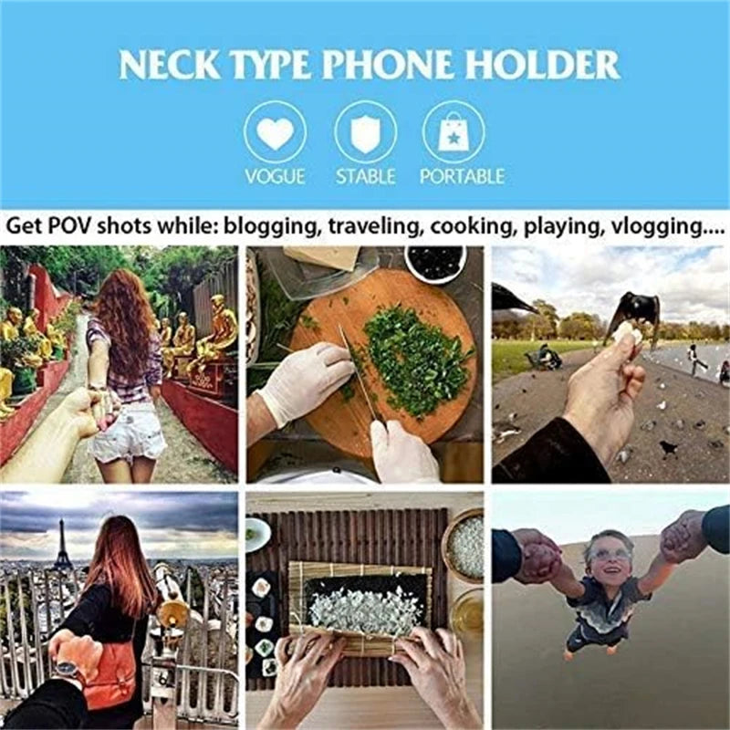 Outdoor Neck Strap Mount Phone Holder Halter Neck Holder Neck Hanging Tripod for iPhone 15 Pro Max Samsung S25 S24 Huawei Xiaomi