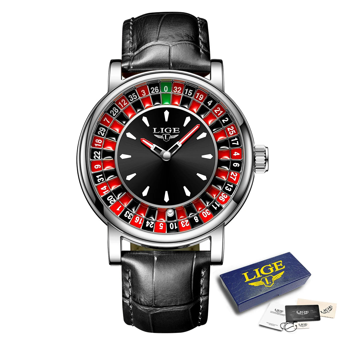 Lige Montre homme, Las Vegas édition roulette et aiguille Lumineuse