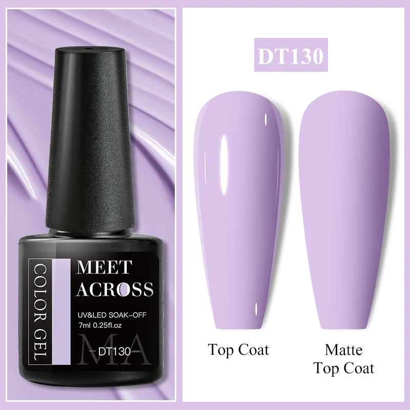 MEET ACROSS 7ml Eggshell Thermal Gel Nail Polish Temperature Changing Gradient Nail Art Varnish Winter Soak Off Gel For Nails