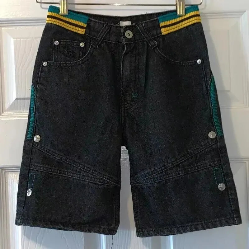 2025 Summer Y2K Skull Pattern Antarctic Vintage Harajuku  Antarctic Shorts Men Women Hip Hop Punk Loose High Waist Sports Shorts