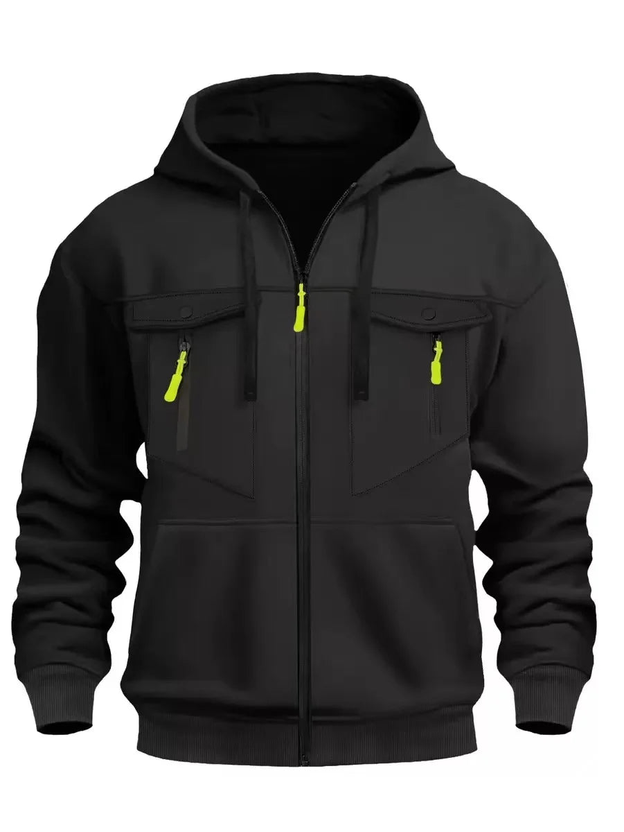 Hoodie - Outdoor Full-Zip - Molleton chaud, poches sécurisées, style casual