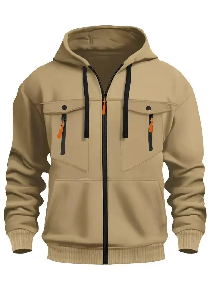 Hoodie - Outdoor Full-Zip - Molleton chaud, poches sécurisées, style casual
