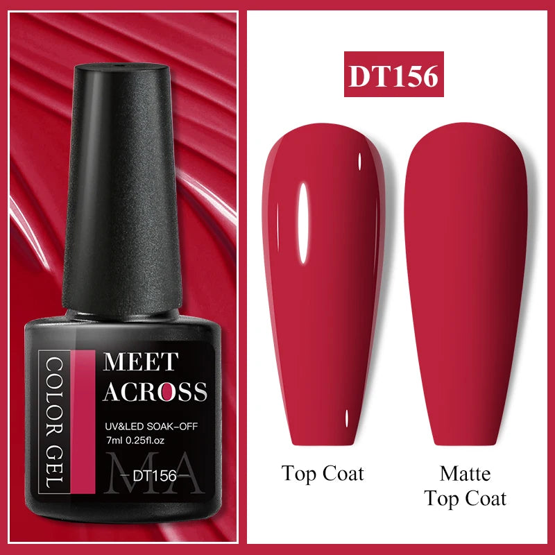 MEET ACROSS 7ml Eggshell Thermal Gel Nail Polish Temperature Changing Gradient Nail Art Varnish Winter Soak Off Gel For Nails