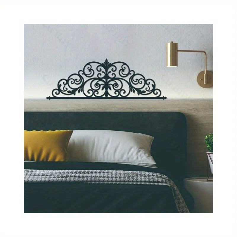 Art Deco Iris Scroll Metal Wall Art - Floral Themed Hanging Decor for Bedroom, Wedding & Christmas Indoor Ambiance