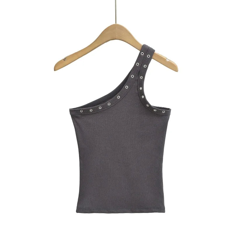 Design Sense Niche Slim Shoulder Slim Sling Summer Slim Chic Shoulder Vest Women Y2k Tops