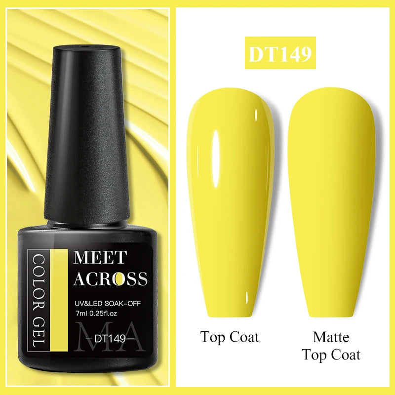 MEET ACROSS 7ml Eggshell Thermal Gel Nail Polish Temperature Changing Gradient Nail Art Varnish Winter Soak Off Gel For Nails