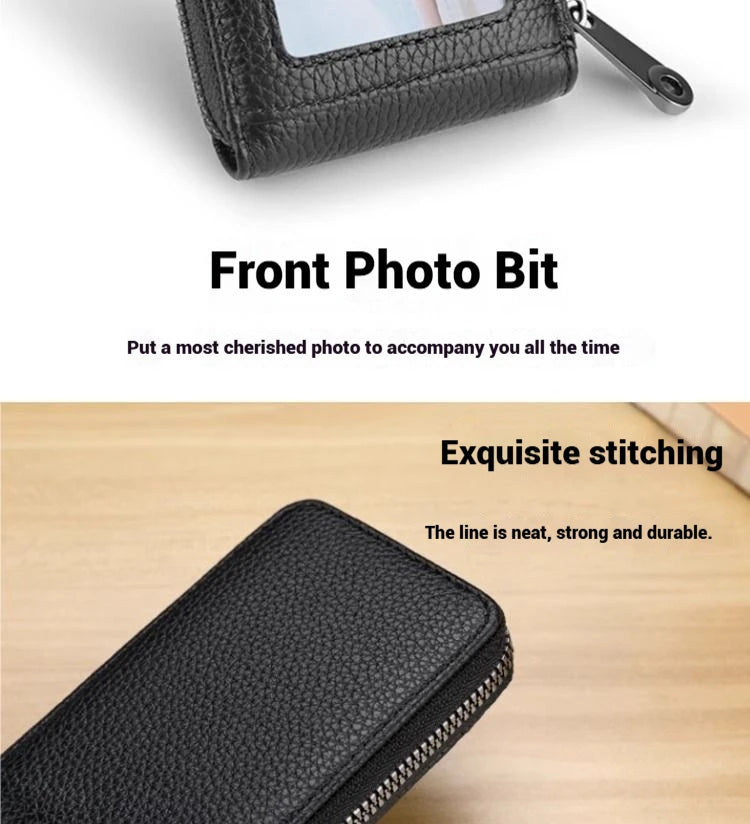1pc Organ Card Bag Korean Edition Portable Women's Short Bank Card Cover Business Card Clip Zipper Vertical Handheld Bag