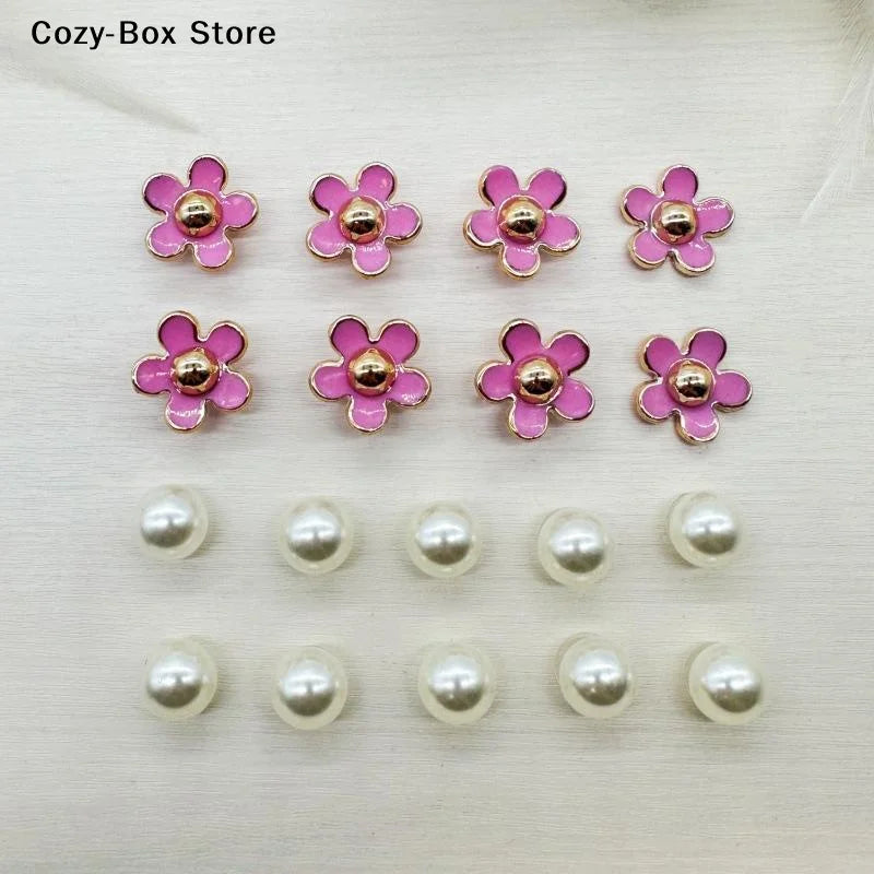 [ZY]3D Cute Pearl Shoe Charms Set For Slide Sandals Garden Shoes DIY Clogs Decoration Shoe Buckle Pins Shoe Decoration Gifts[ZY]