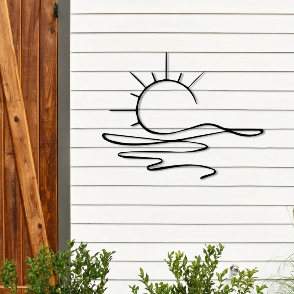 Sunrise & Art Chic, Minimalist Iron Wall Decor For Modern Home Aesthetics | Metal Wall Art | Housewarming Gifts | Wedding Gifts