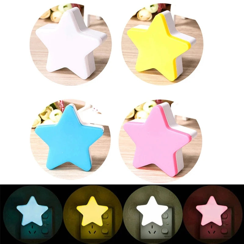 LED Stars Night Lights EU/US Plug Night Lamp Light Home Decoration Bedroom Bedside Baby Room Living Room Corridor Lighting