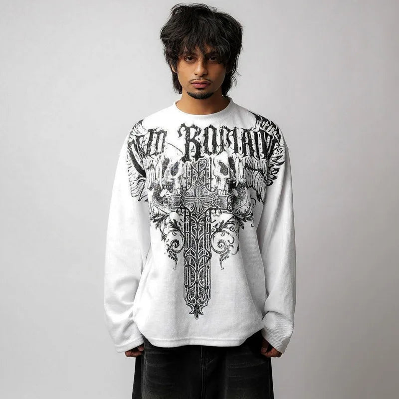 Hoodie - Goddess Art - style Y2K, coupe boxy rétro, look streetwear K pop