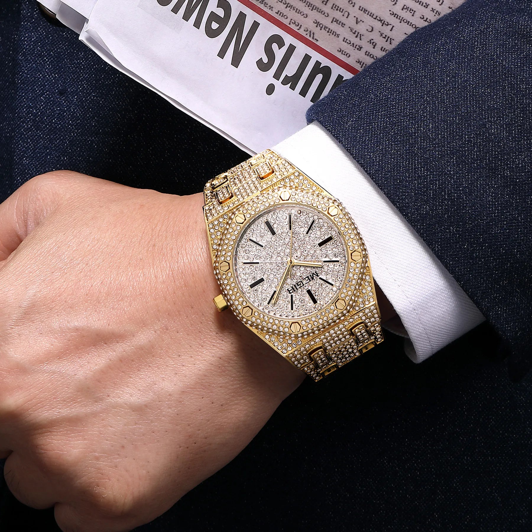 Montre de luxe - Diamant Signature - acier inoxydable et quartz