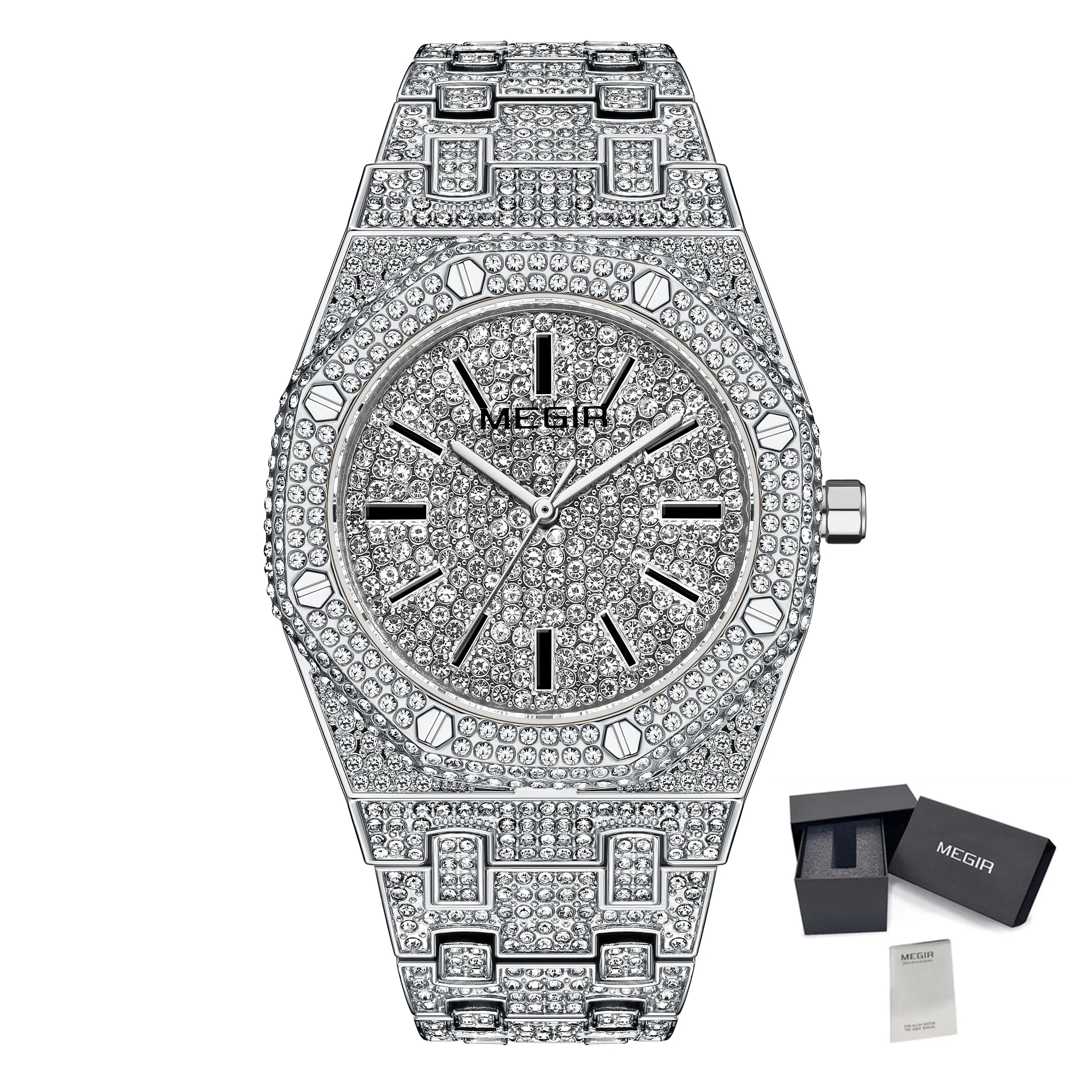 Montre de luxe - Diamant Signature - acier inoxydable et quartz