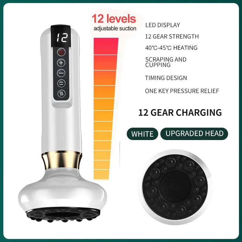 6 Gear Electric Cupping Massager Vacuum Suction Cup GuaSha Anti Cellulite Beauty Health Scraping Heat Body Slimming Massage