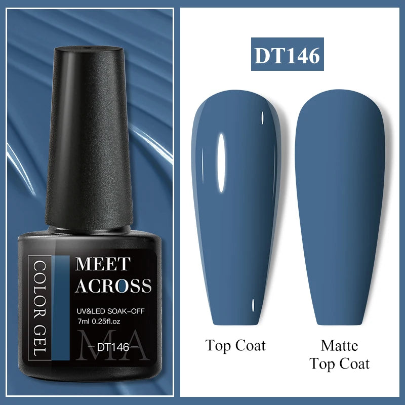 MEET ACROSS 7ml Eggshell Thermal Gel Nail Polish Temperature Changing Gradient Nail Art Varnish Winter Soak Off Gel For Nails