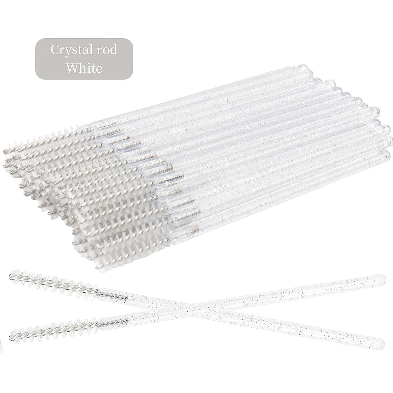 Lot de 50 Brosses à Cils - Crystal - Outil Professionnel d'Extension