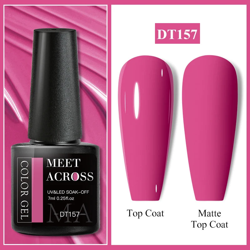 MEET ACROSS 7ml Eggshell Thermal Gel Nail Polish Temperature Changing Gradient Nail Art Varnish Winter Soak Off Gel For Nails
