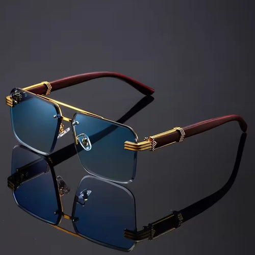 A Pair of Textured Double-Bridge Trendy Fashion Sunglasses, Suitable for Streetwear, Parties, Music Festivals, Gifting and Vacations
