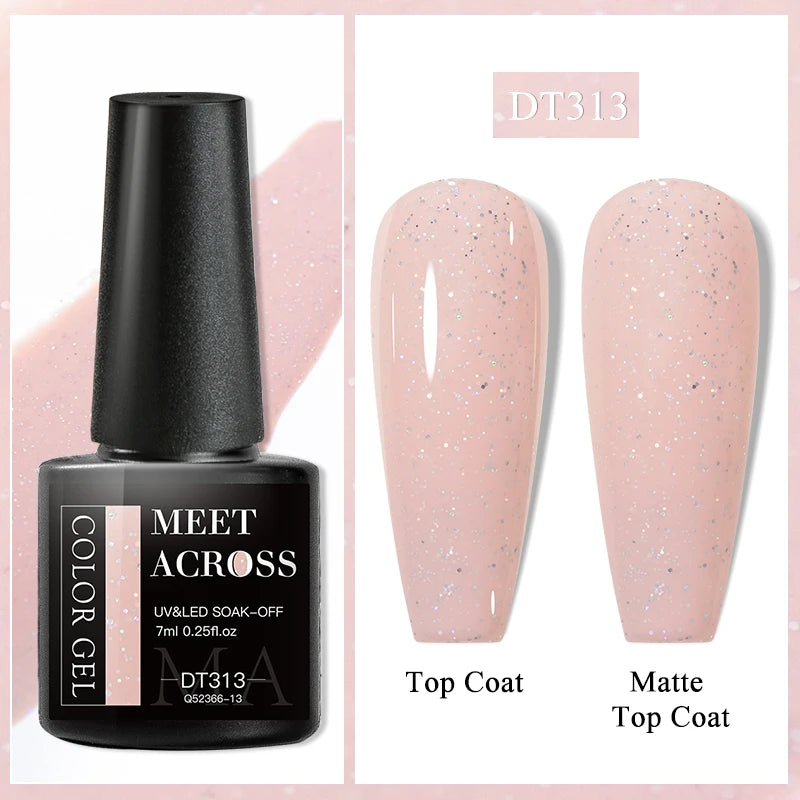 MEET ACROSS 7ml Eggshell Thermal Gel Nail Polish Temperature Changing Gradient Nail Art Varnish Winter Soak Off Gel For Nails