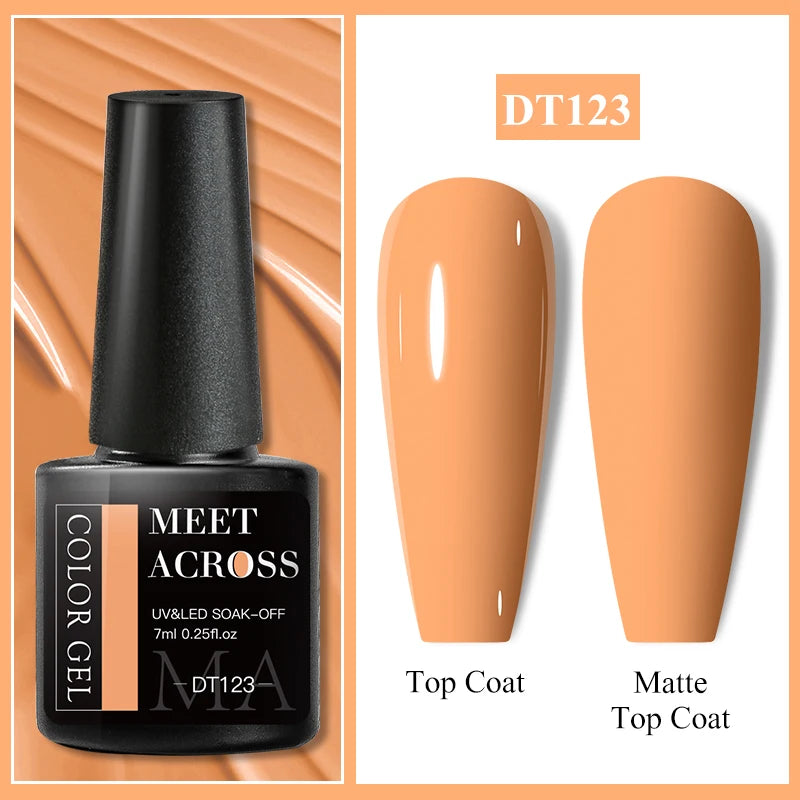 MEET ACROSS 7ml Eggshell Thermal Gel Nail Polish Temperature Changing Gradient Nail Art Varnish Winter Soak Off Gel For Nails