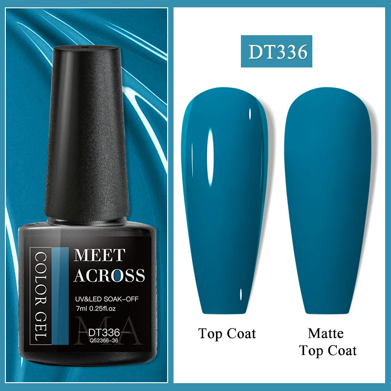 MEET ACROSS 7ml Eggshell Thermal Gel Nail Polish Temperature Changing Gradient Nail Art Varnish Winter Soak Off Gel For Nails