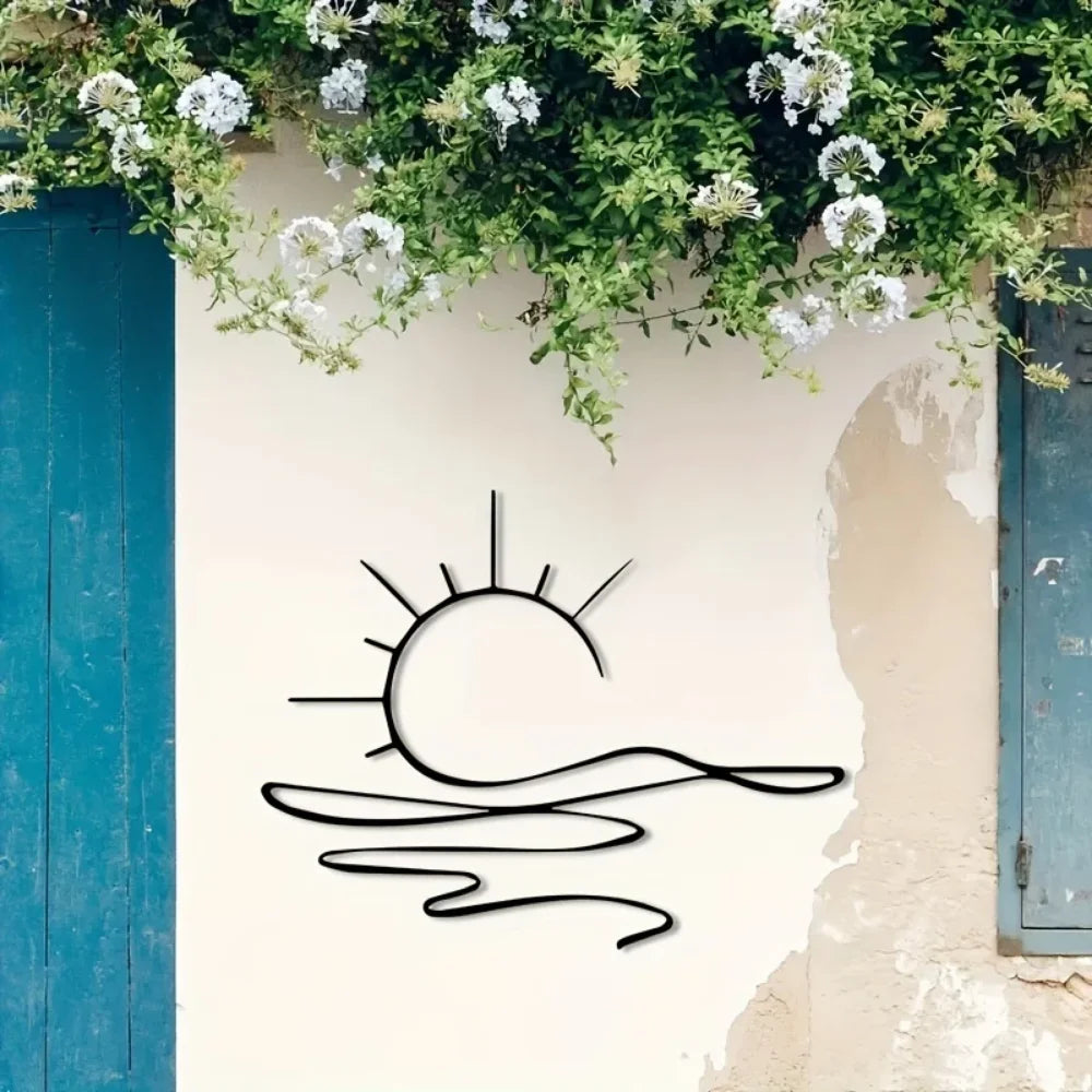 Sunrise & Art Chic, Minimalist Iron Wall Decor For Modern Home Aesthetics | Metal Wall Art | Housewarming Gifts | Wedding Gifts