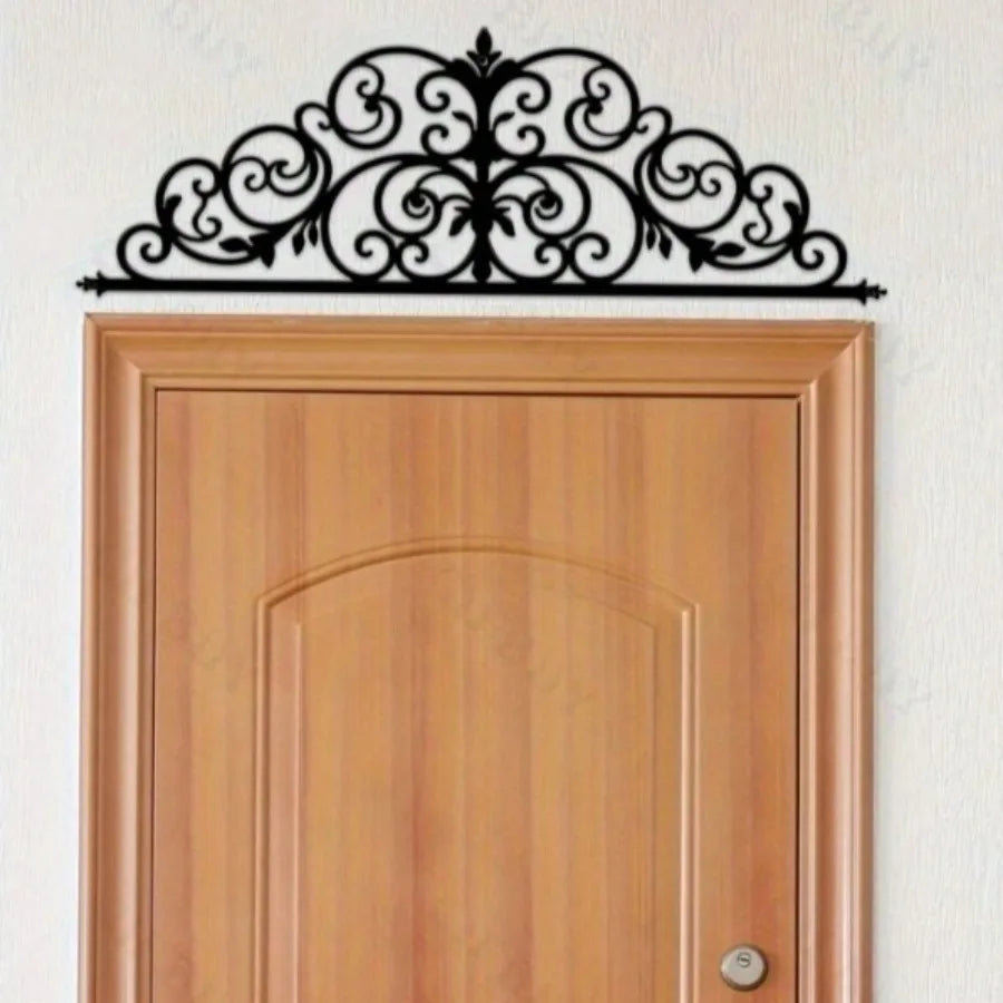 Art Deco Iris Scroll Metal Wall Art - Floral Themed Hanging Decor for Bedroom, Wedding & Christmas Indoor Ambiance