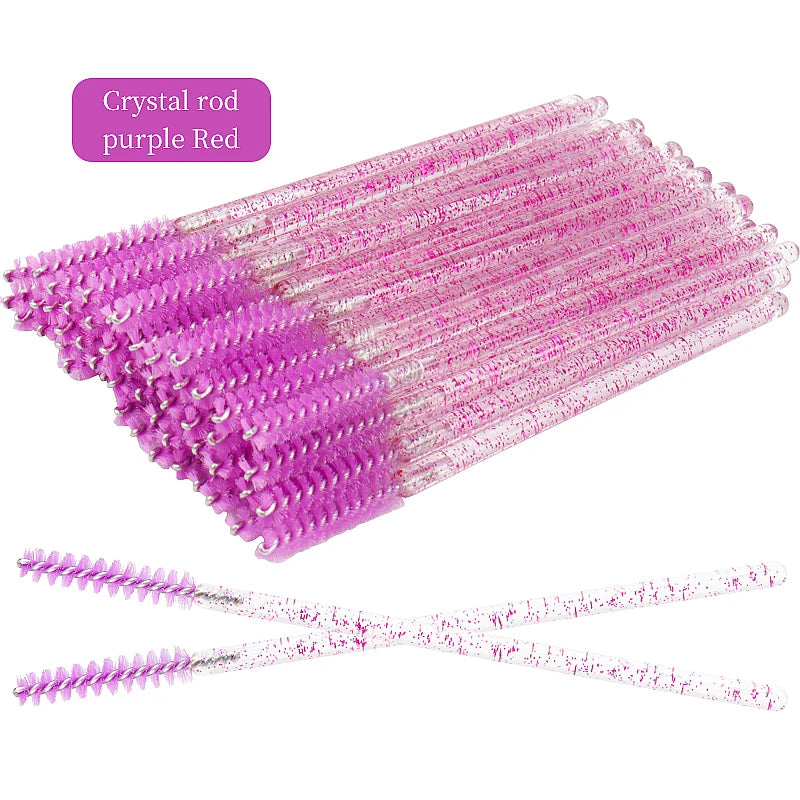 Lot de 50 Brosses à Cils - Crystal - Outil Professionnel d'Extension