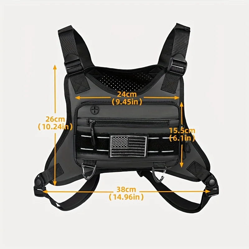 Harnais de poitrine Tactique - Sac de Course pour le Sport Imperméable Ultrarésistant et Sécuritaire