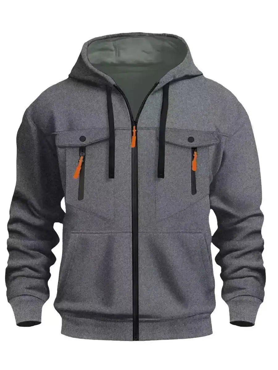 Hoodie - Outdoor Full-Zip - Molleton chaud, poches sécurisées, style casual